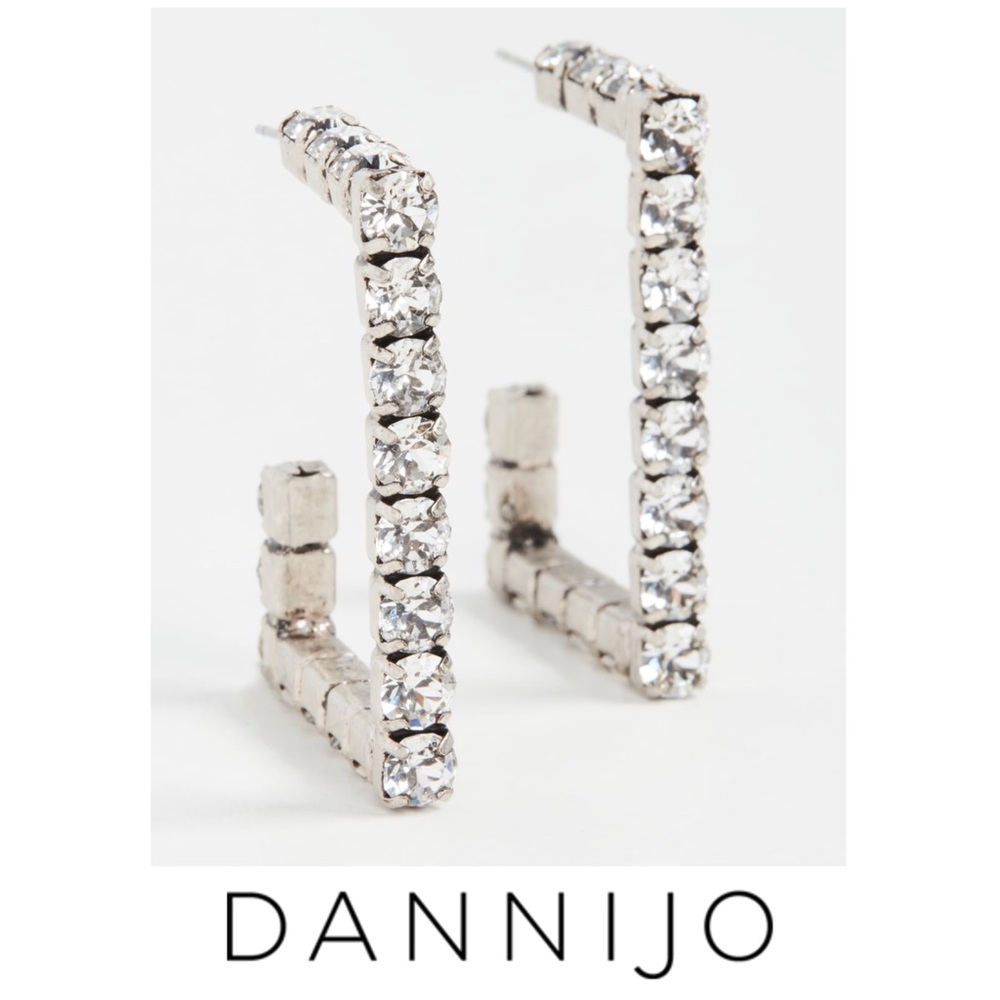 DANNIJO Archer Silverplated & Swarovski Crystal Hoop Earrings NWT